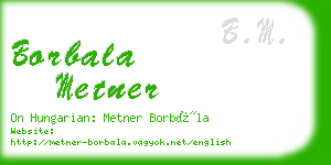 borbala metner business card